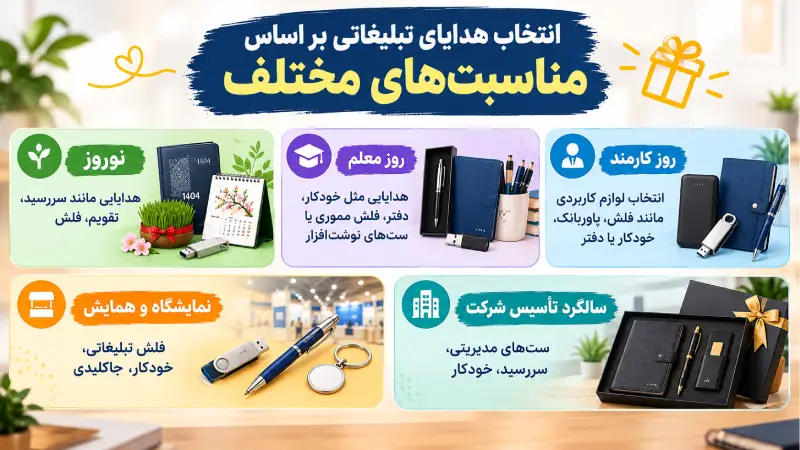 انتخاب هدایای تبلیغاتی بر اساس مناسبتهای مختلف